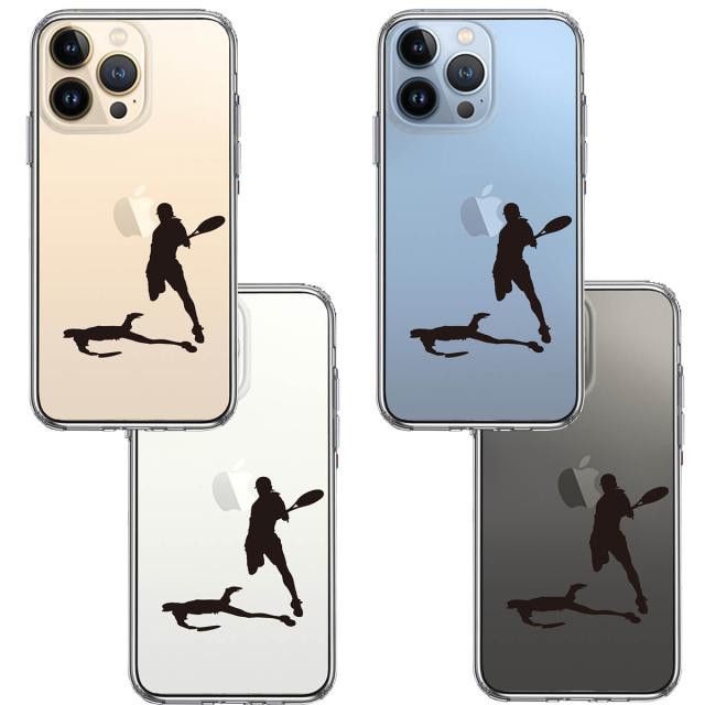 iPhone13Pro ケース クリアテニス スマッシュ スマホケース 側面ソフト 背面ハード ハイブリッド 送料無料-1