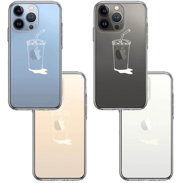 iPhone13Pro ケース クリアアップルジュース ホワイト スマホケース 側面ソフト 背面ハード ハイブリッド 送料無料-1