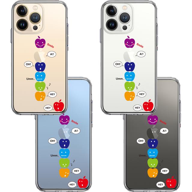 iPhone13Pro ケース クリアAPPLE FACE スマホケース 側面ソフト 背面ハード ハイブリッド 送料無料-1
