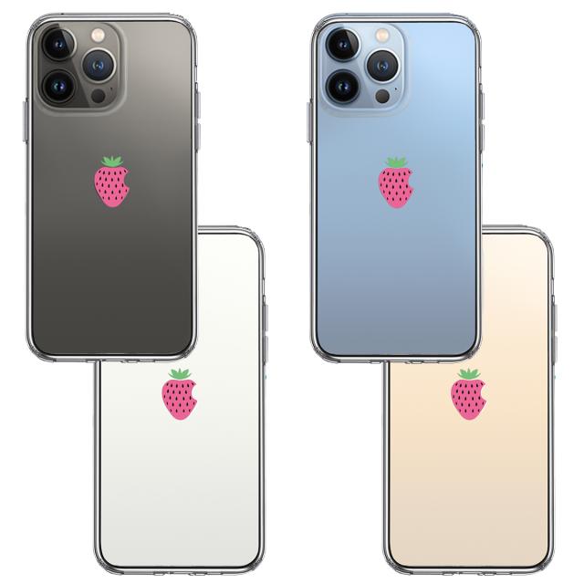 iPhone13Pro ケース クリアイチゴ 苺 スマホケース 側面ソフト 背面ハード ハイブリッド 送料無料-1
