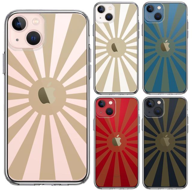 iPhone13mini ケース クリア旭日旗 太陽 日本 スマホケース 側面ソフト 背面ハード ハイブリッド 送料無料-1