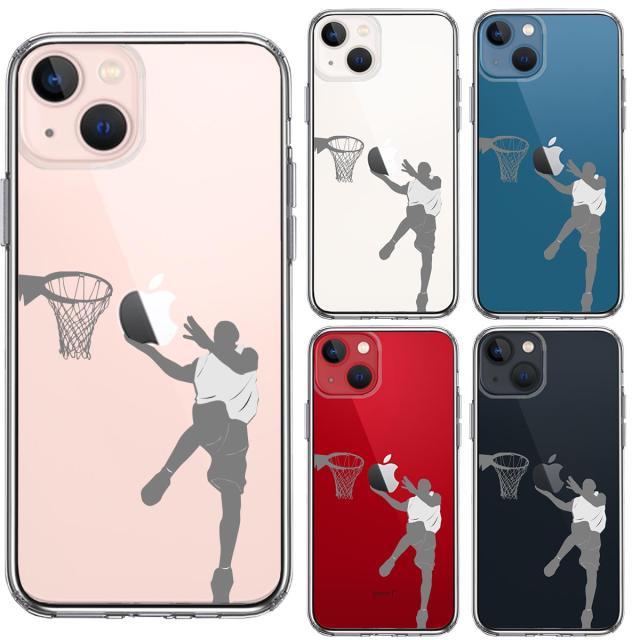 iPhone13mini ケース クリアバスケット レイアップシュート スマホケース 側面ソフト 背面ハード ハイブリッド 送料無料-1