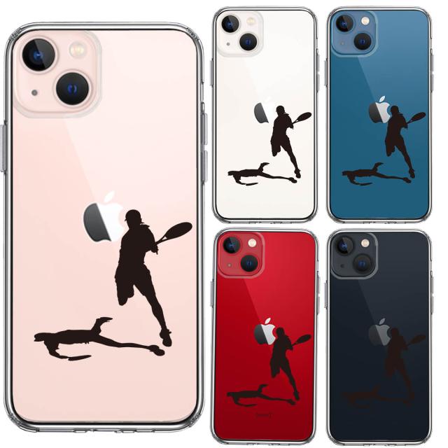 iPhone13mini ケース クリアテニス スマッシュ スマホケース 側面ソフト 背面ハード ハイブリッド 送料無料-1