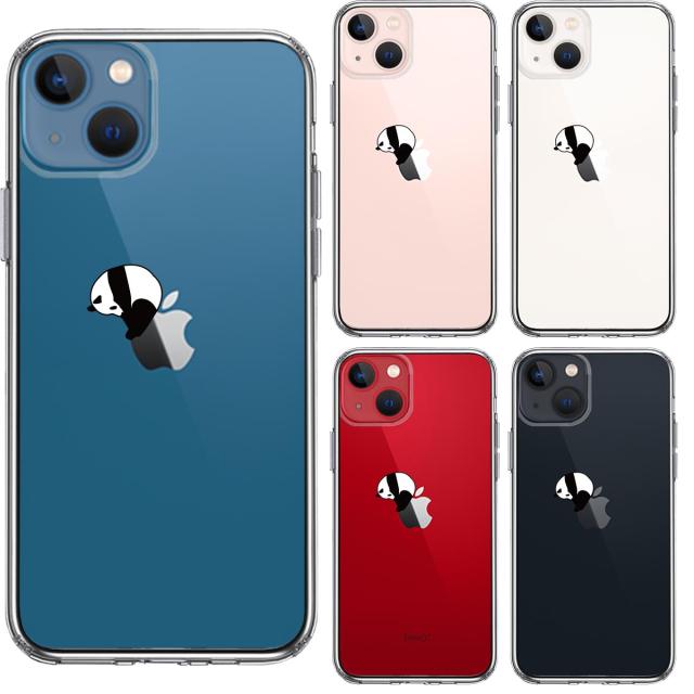 iPhone13mini ケース クリアパンダ panda 跳び箱 体操 スマホケース 側面ソフト 背面ハード ハイブリッド 送料無料-1