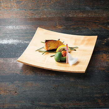 和食器 栃 8寸ハソリ角皿 クリア 2セット 送料無料-1