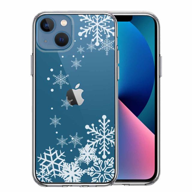 iPhone13 ケース クリア雪の結晶 スマホケース 側面ソフト 背面ハード ハイブリッド 送料無料-0