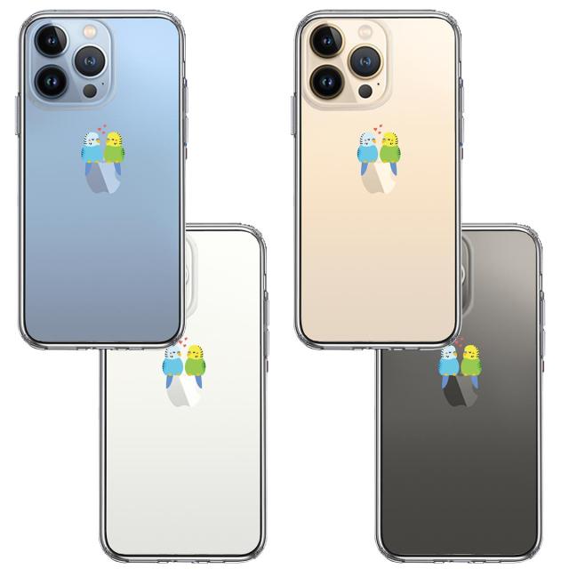 iPhone13Pro ケース クリアインコ カップル LOVE ラブ スマホケース 側面ソフト 背面ハード ハイブリッド 送料無料-1