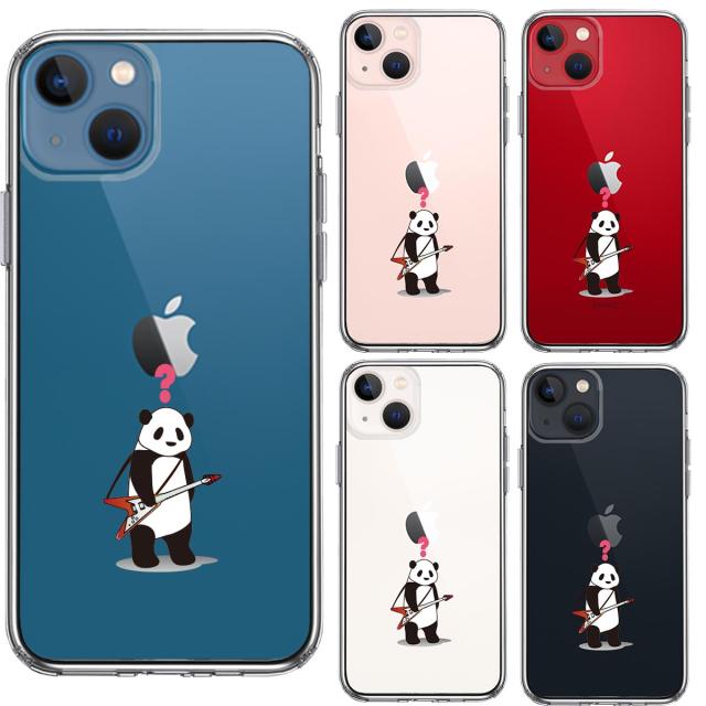 iPhone13mini ケース クリアギター パンダ ？ スマホケース 側面ソフト 背面ハード ハイブリッド 送料無料-1