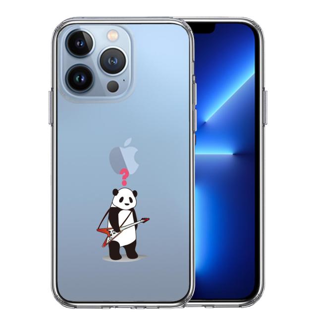iPhone13Pro ケース クリアギター パンダ ? スマホケース 側面ソフト 背面ハード ハイブリッド 送料無料-0