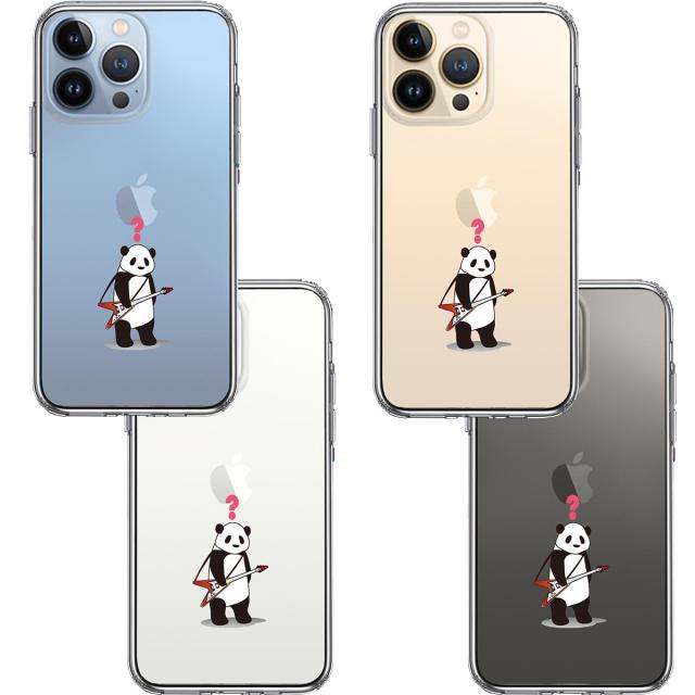 iPhone13Pro ケース クリアギター パンダ ? スマホケース 側面ソフト 背面ハード ハイブリッド 送料無料-1