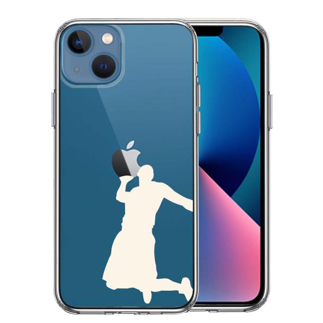 iPhone13mini ケース クリアバスケット ダンクシュート２ 白 スマホケース 側面ソフト 背面ハード ハイブリッド 送料無料-0
