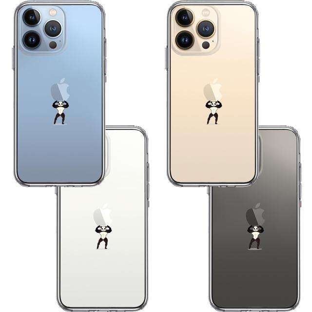 iPhone13Pro ケース クリアパンダ 重量挙げ まっちょ 感 スマホケース 側面ソフト 背面ハード ハイブリッド 送料無料-1