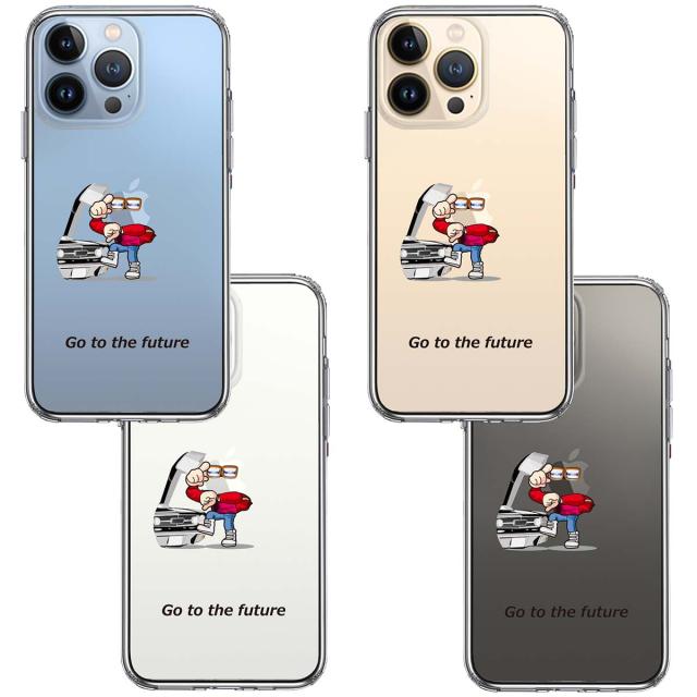 iPhone13Pro ケース クリア映画パロディ go to the future スマホケース 側面ソフト 背面ハード ハイブリッド 送料無料-1