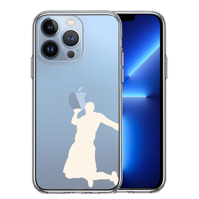 iPhone13Pro ケース クリアバスケット ダンクシュート2 白 スマホケース 側面ソフト 背面ハード ハイブリッド 送料無料-0