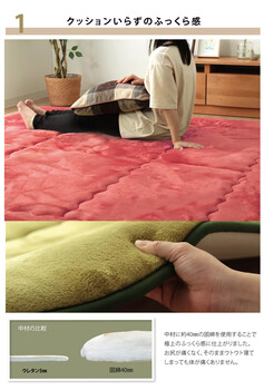 ふっくら敷 約190×240cm 国産固綿40mm使用 フランネル生地スムース F敷 送料無料-1