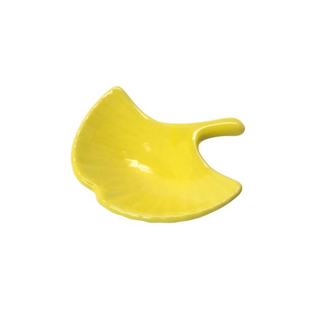 和食器 イチョウ型珍味皿 黄 織部 同色 4セット 送料無料-1