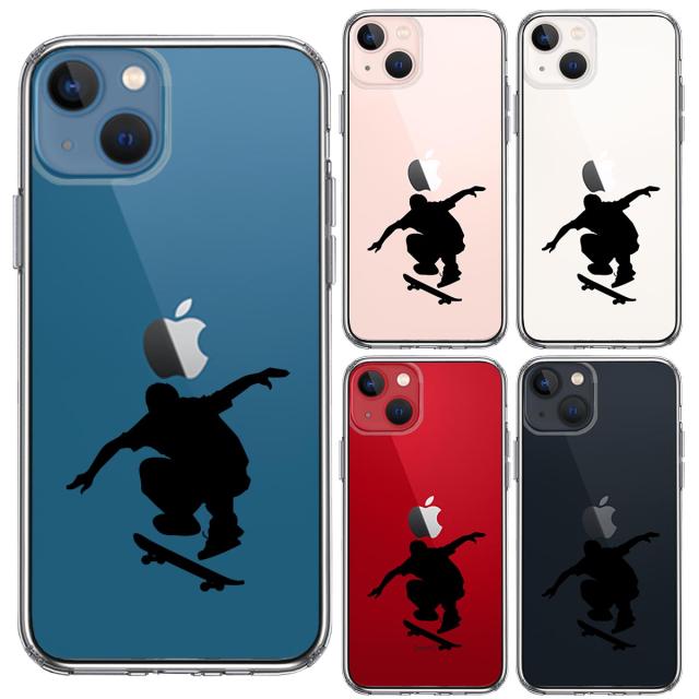 iPhone13mini ケース クリアスケートボード スマホケース 側面ソフト 背面ハード ハイブリッド 送料無料-1
