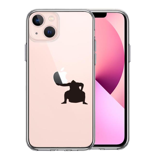 iPhone13mini ケース クリアおすもうさん 土俵入り スマホケース 側面ソフト 背面ハード ハイブリッド 送料無料-0