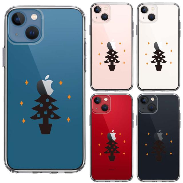 iPhone13mini ケース クリアChristmas tree クリスマス スマホケース 側面ソフト 背面ハード ハイブリッド 送料無料-1