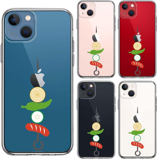 iPhone13mini ケース クリアBBQ バーベキュー スマホケース 側面ソフト 背面ハード ハイブリッド 送料無料-1