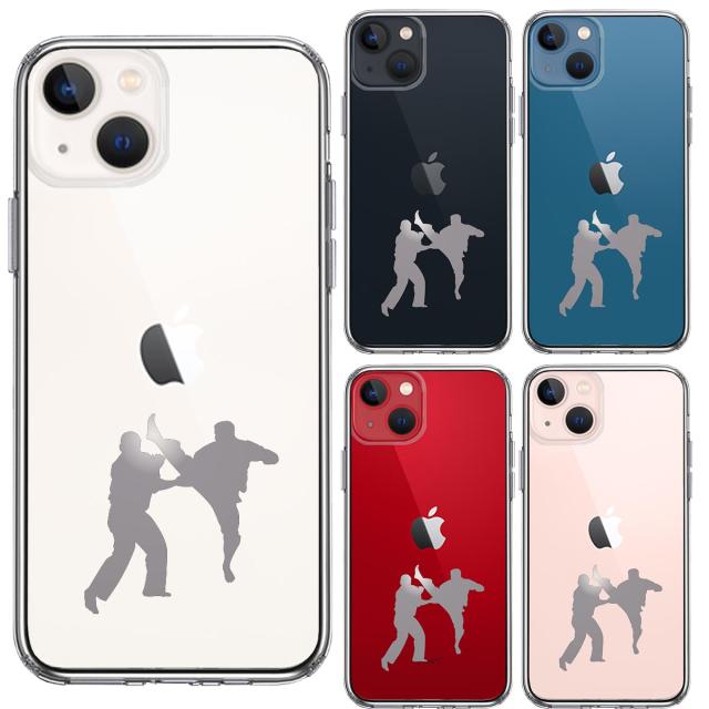 iPhone13 ケース クリア空手２ グレー スマホケース 側面ソフト 背面ハード ハイブリッド 送料無料-1