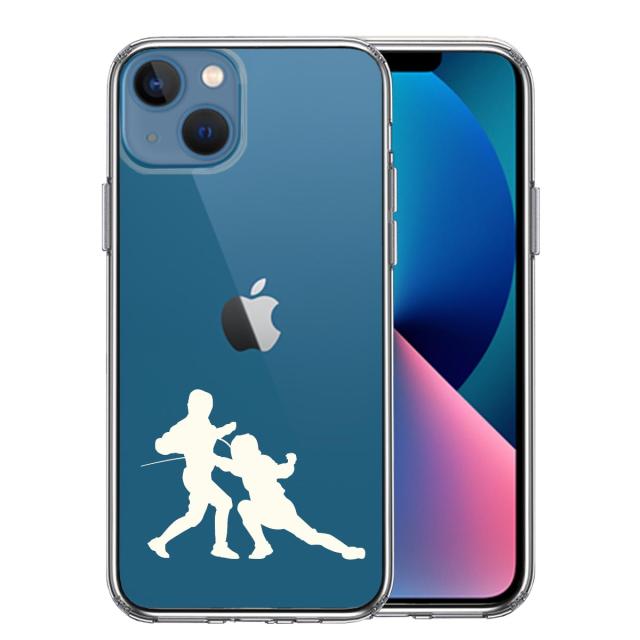 iPhone13 ケース クリアフェンシング ホワイト スマホケース 側面ソフト 背面ハード ハイブリッド 送料無料-0