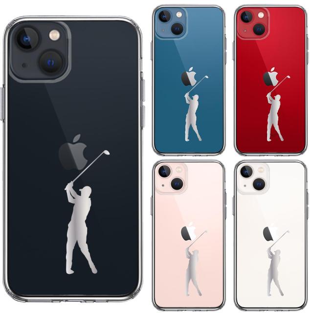 iPhone13 ケース クリアゴルフ グレー スマホケース 側面ソフト 背面ハード ハイブリッド 送料無料-1