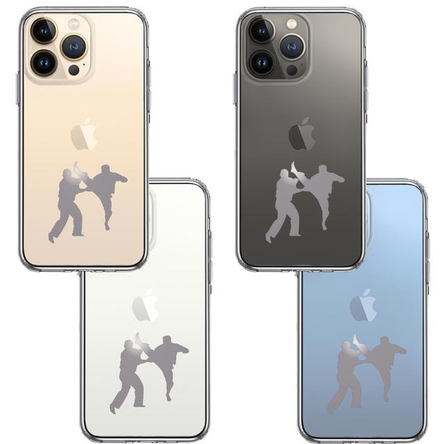 iPhone13Pro ケース クリア空手2 グレー スマホケース 側面ソフト 背面ハード ハイブリッド 送料無料-1