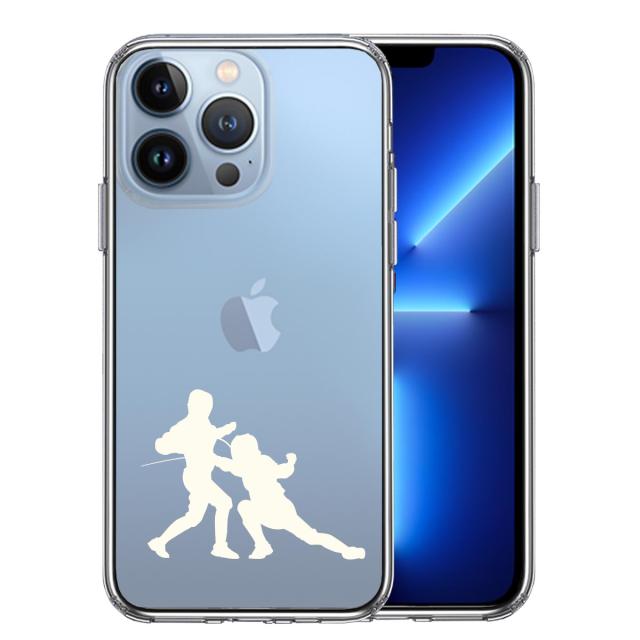 iPhone13Pro ケース クリアフェンシング ホワイト スマホケース 側面ソフト 背面ハード ハイブリッド 送料無料-0