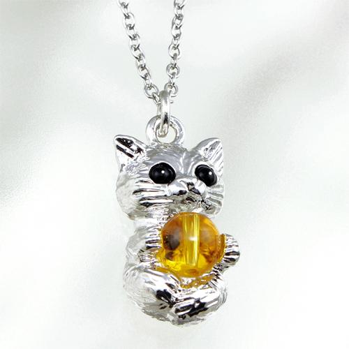 お願い小猫ペンダント ジュエリー品質保証書付き 送料無料-5