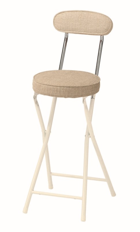 フォールディングハイチェアベージュ 折り畳み 座面高60cm PFC40F 送料無料-1