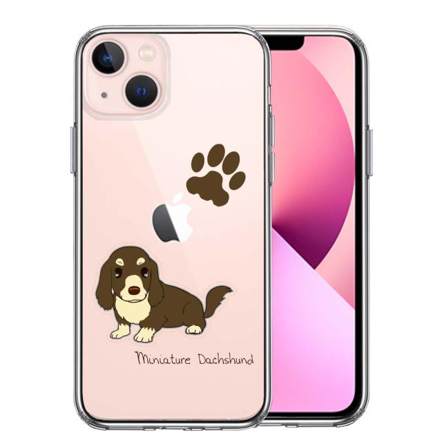 iPhone13mini ケース クリアダックスフント 1 スマホケース 側面ソフト 背面ハード ハイブリッド 送料無料-0