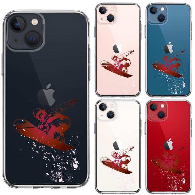 iPhone13mini ケース クリアスノーボード 女子 スマホケース 側面ソフト 背面ハード ハイブリッド 送料無料-1