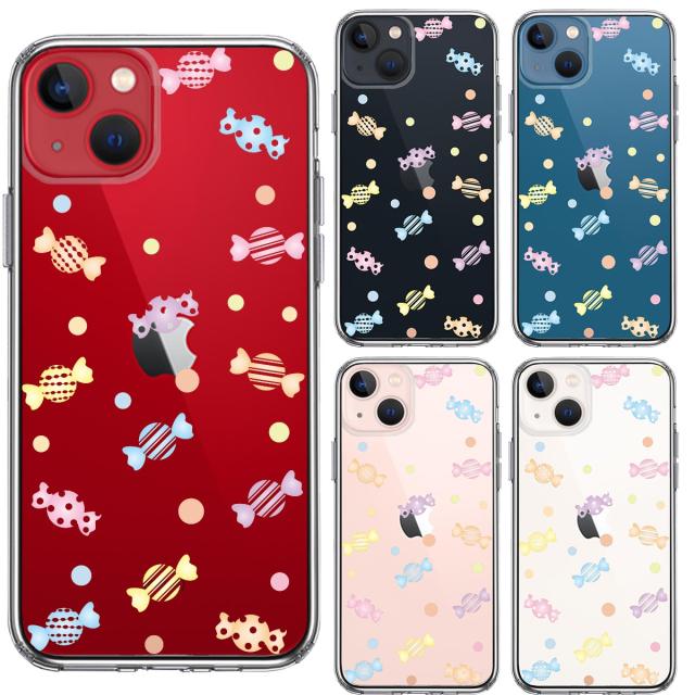 iPhone13mini ケース クリアキャンディ スマホケース 側面ソフト 背面ハード ハイブリッド 送料無料-1