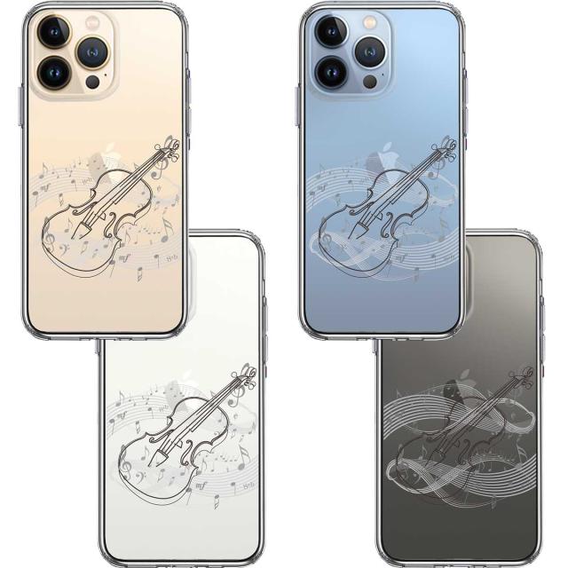 iPhone13Pro ケース クリアヴァイオリン 4 ブラック スマホケース 側面ソフト 背面ハード ハイブリッド 送料無料-1