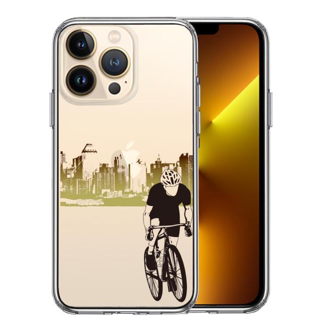iPhone13Pro ケース クリアスポーツサイクリング 男子2 スマホケース 側面ソフト 背面ハード ハイブリッド 送料無料-0