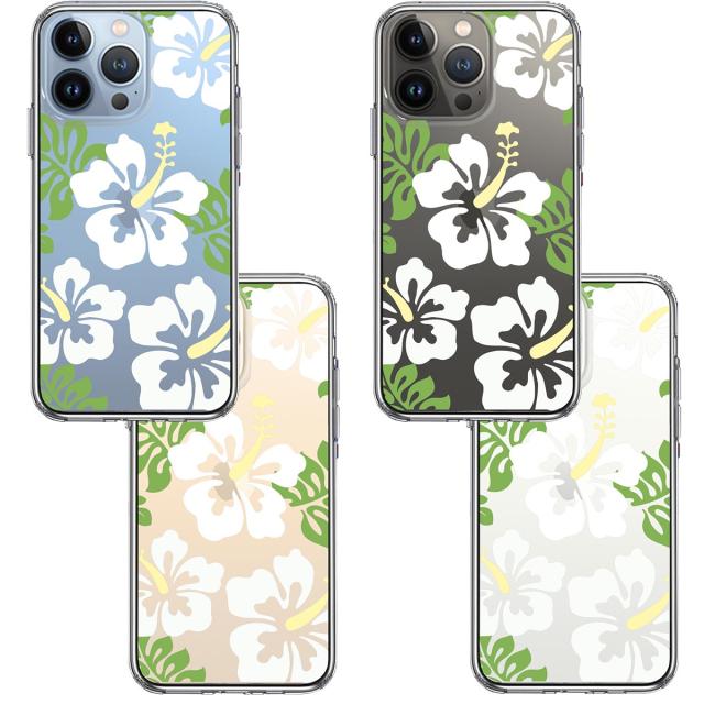 iPhone13Pro ケース クリアハイビスカス ホワイト スマホケース 側面ソフト 背面ハード ハイブリッド 送料無料-1
