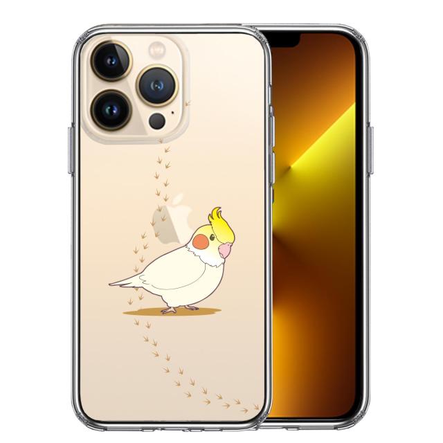 iPhone13Pro ケース クリアインコ 足跡 スマホケース 側面ソフト 背面ハード ハイブリッド 送料無料-0