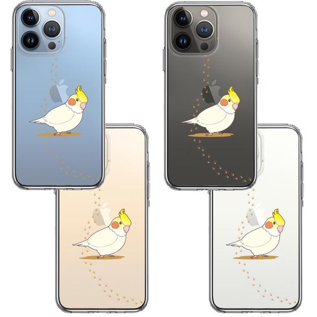 iPhone13Pro ケース クリアインコ 足跡 スマホケース 側面ソフト 背面ハード ハイブリッド 送料無料-1