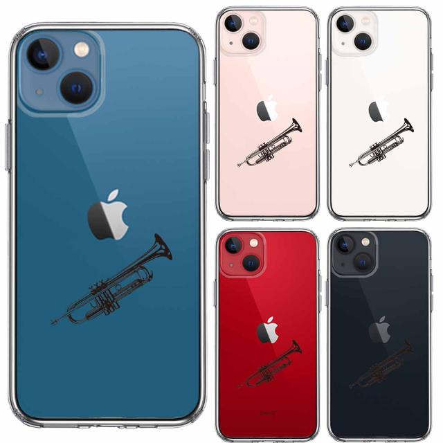 iPhone13mini ケース クリアトランペット スマホケース 側面ソフト 背面ハード ハイブリッド 送料無料-1