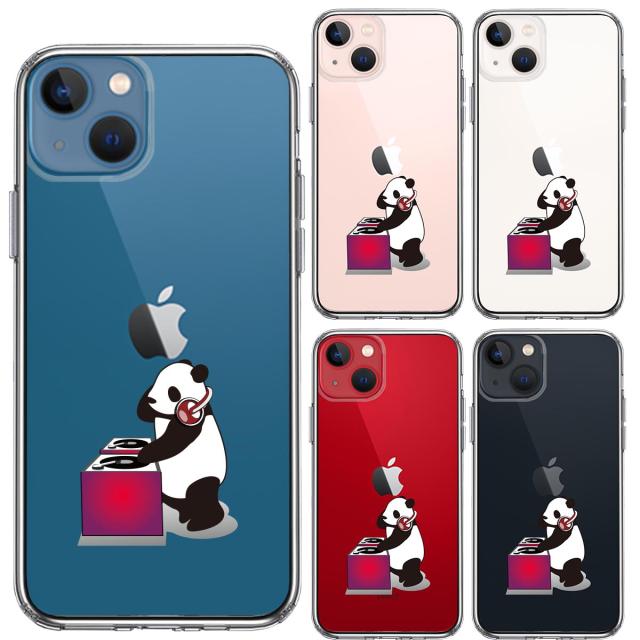 iPhone13mini ケース クリアパンダ DJ スマホケース 側面ソフト 背面ハード ハイブリッド 送料無料-1