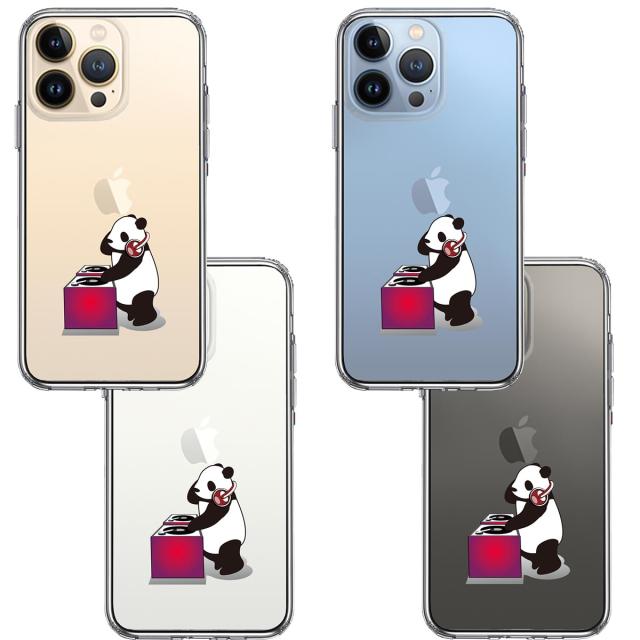 iPhone13Pro ケース クリアパンダ DJ スマホケース 側面ソフト 背面ハード ハイブリッド 送料無料-1