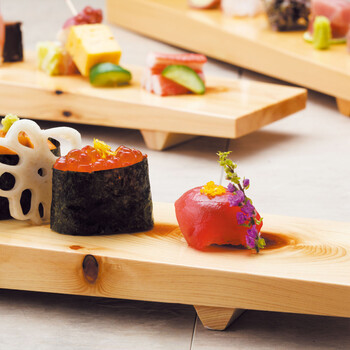 和食器 桧 紅節創作盛台 大 送料無料-1