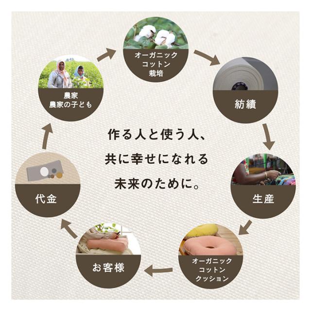 クッション 約40×40cm　持ち運び 日本製 オーガニックコットン 綿100% 無地 洗える 座布団 クララ BOXクッション 送料無料-2