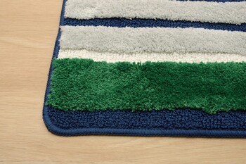 キッチンマット ネイビー約45×240cm マイクロファイバー 洗える マイクロボーダー 送料無料-5