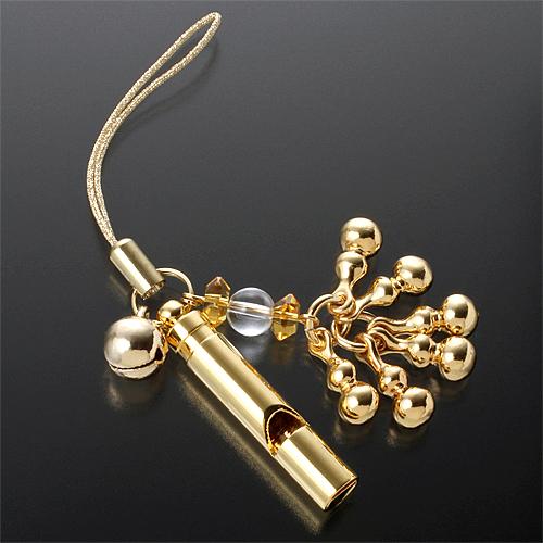 防災 防犯対策にも 笛と六瓢箪のストラップ 無病 元気カード付き 送料無料-1