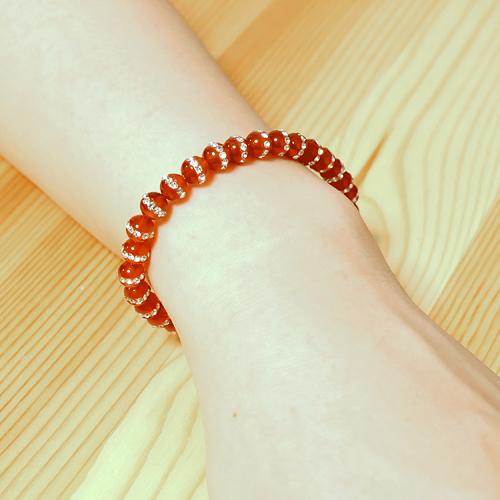 きらきら赤めのうブレス ハッピー 幸運カード付き 送料無料-1