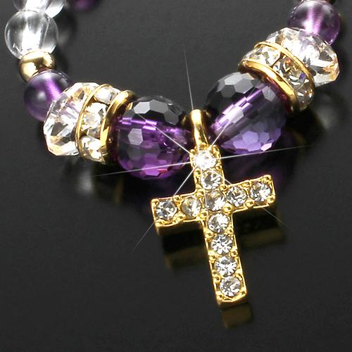 幸運クロスリングセット＊アメジスト＆赤メノウ ハッピー 幸運カード付き 送料無料-1