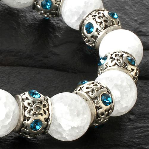 スノーホワイト水晶ファンタジーブレス ラッキー 幸せカード付き 送料無料-1