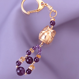 アメジスト不苦労キーホルダー 送料無料-1